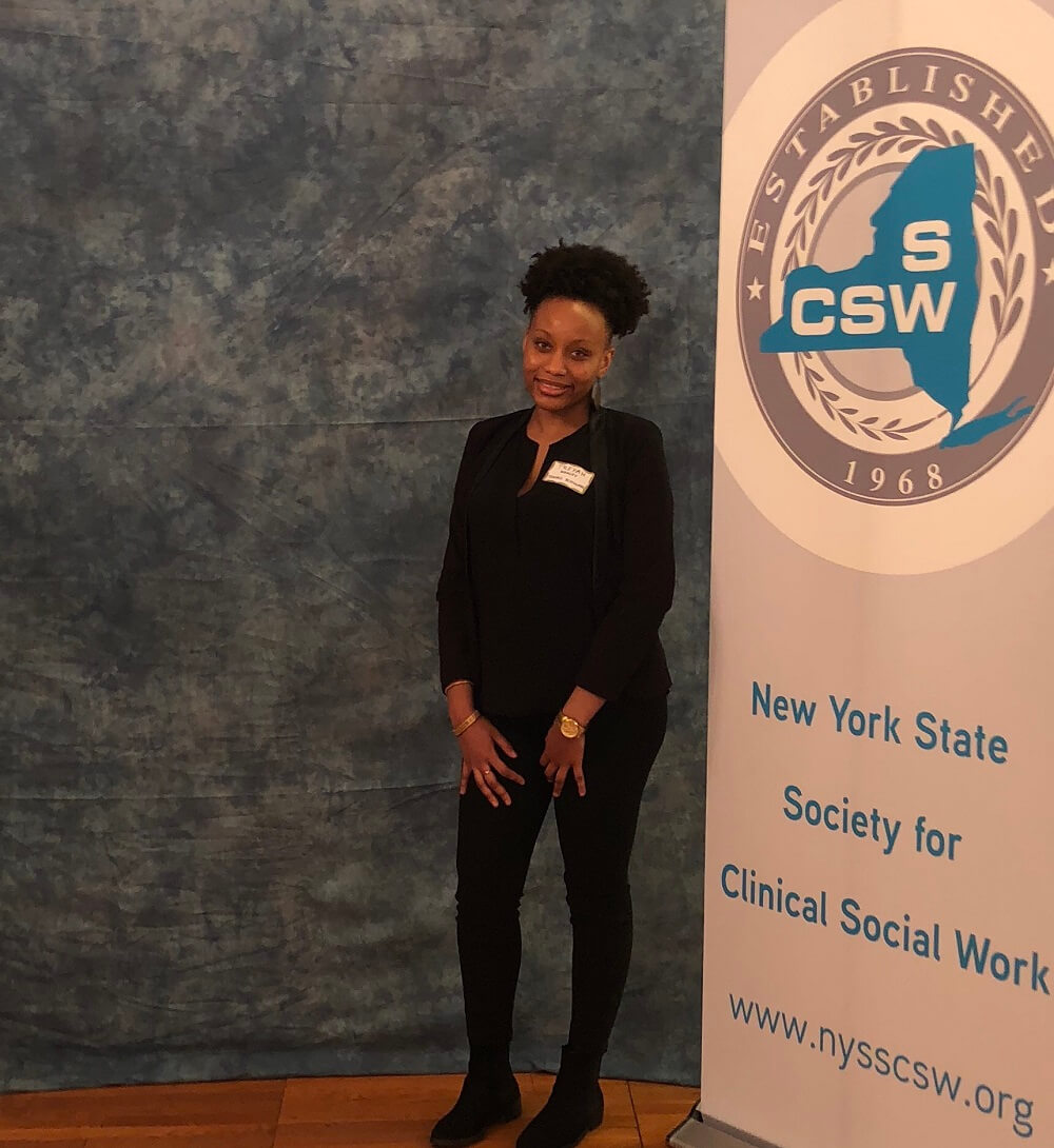 GSSW student Tkeyah Whaley received the 2018 Diana List Cullen Memorial First Year MSW Student Writing Scholarship from The Metropolitan Chapter of the New York State Society for Clinical Social Work.