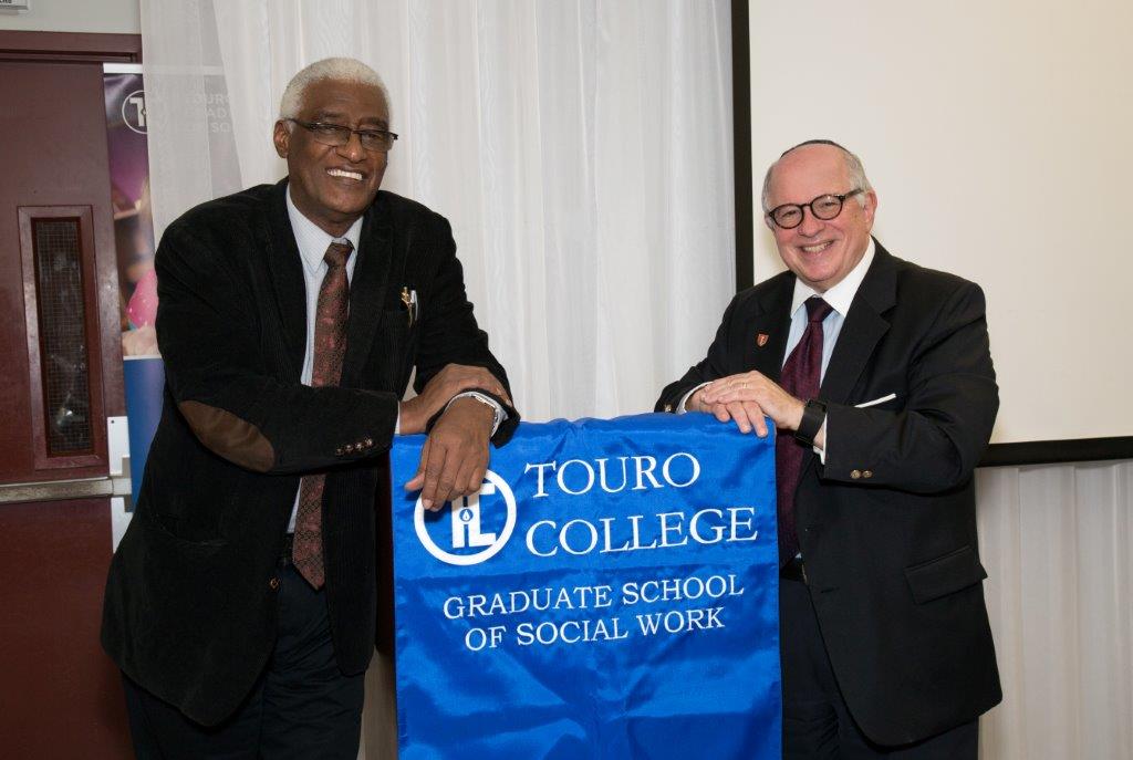 Melvin H. Wilson, manager of the National Association of Social Workers’ Department of Social Justice and Human Rights, left, with Dr. Steven Huberman, Dean, Touro College Graduate School of Social Work